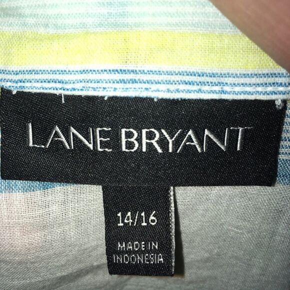 Lane Bryant pin tuck, striped lightweight blouse - Picture 3 of 3